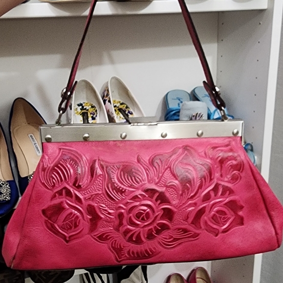 Rare Patricia Nash barbie pink top handle bag - Picture 8 of 16